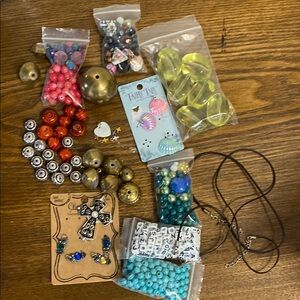 Assorted Craft Beads and Accessories